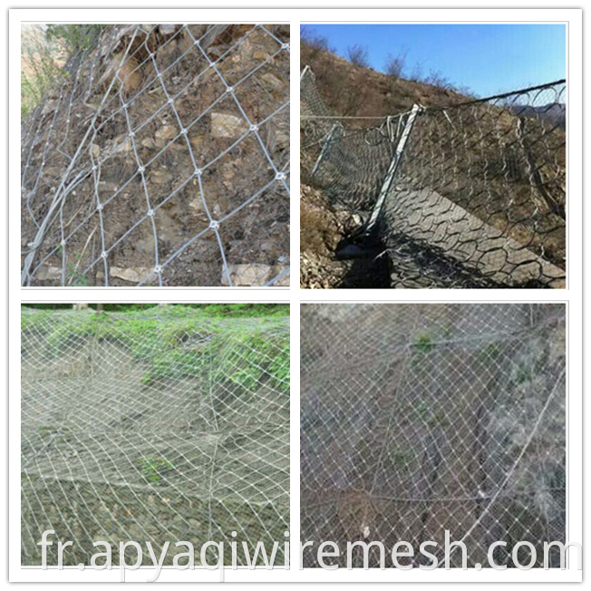 Clôture de protection contre la pente pour Mountain SNS Protection de pente Nettage en acier Câble en acier Roulé GPS2 Rockfall Barrier Netting